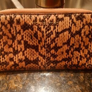 Michael Kors Tan and Black Snake Pattern Wallet